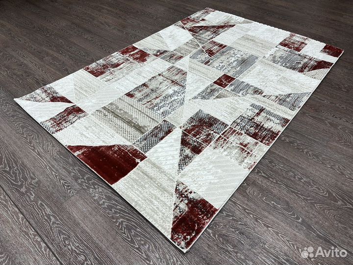 Ковер Турция 1.6х2.3, 2х3 бежево-красный