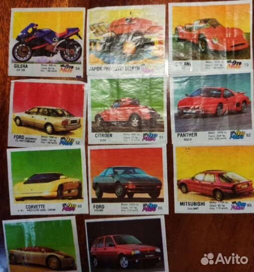 Вкладыши от жвачки oto moto