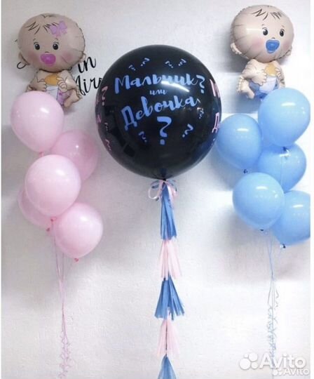 Воздушные Гелиевые шары Гендер пати пол ребенка