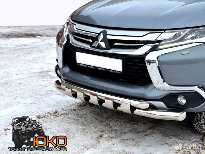 Защита переднего бампера Mitsubishi Pajero Sport