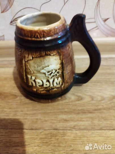 Кружка пивная керамическая глиняная Крым Судак