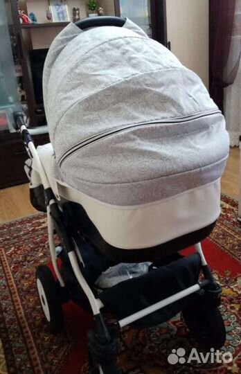 Коляска 2 в 1 Indigo эко кожа(люлька+прогулка)