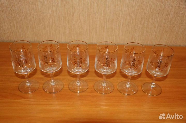 Фужеры с рисунком СССР. Богемия. 6 шт +1 (новые)