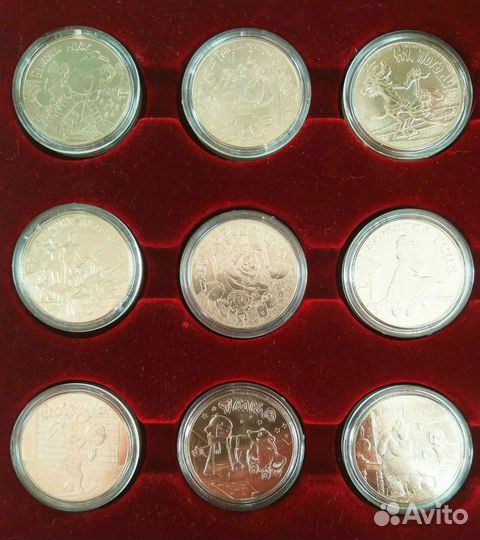 Комплект монет 25 рублей мультфильмы