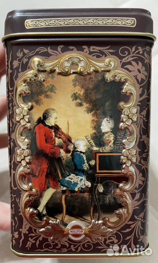 Жестяная банка из под чая с музыкальным механизмом