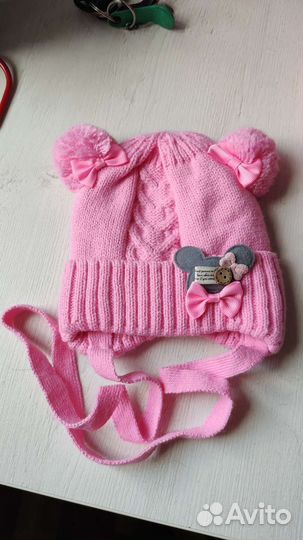 Шапка детская для девочки зимняя на рождение