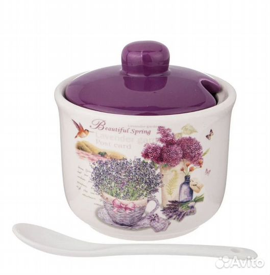 Сахарница с ложкой Agness Лавандовая Весна