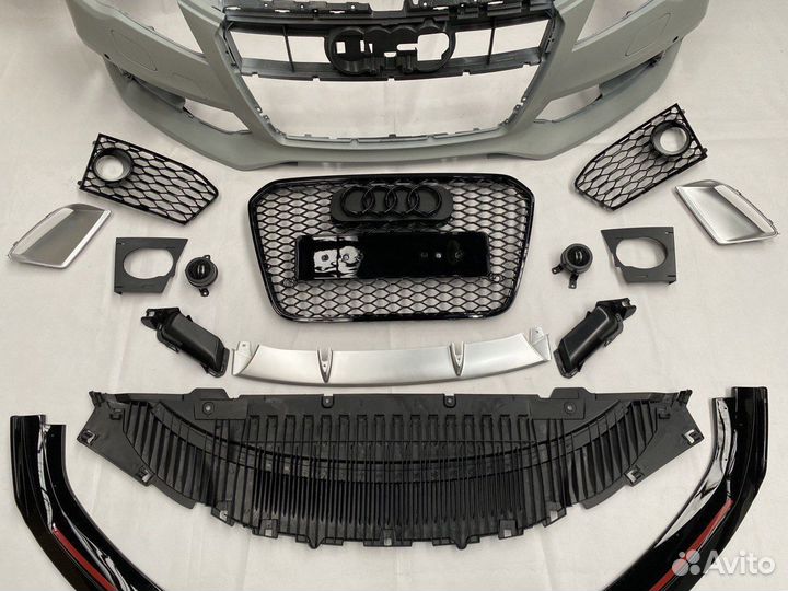 Бампер + сплиттер RS Look Audi A7 4G дорестайлинг