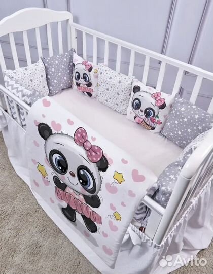 Бортики в детскую кроватку с одеялком