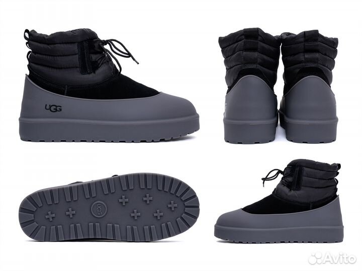 Мужские угги Ugg Lace Up Black с галошей