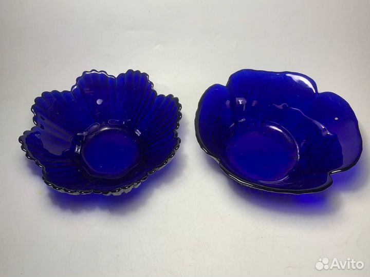 Шикарные конфетницы цветное стекло СССР