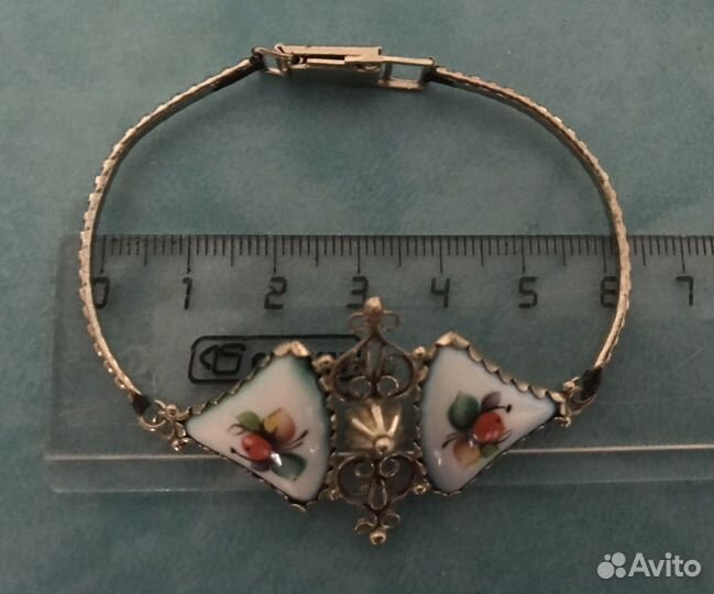 Браслет и серьги финифть