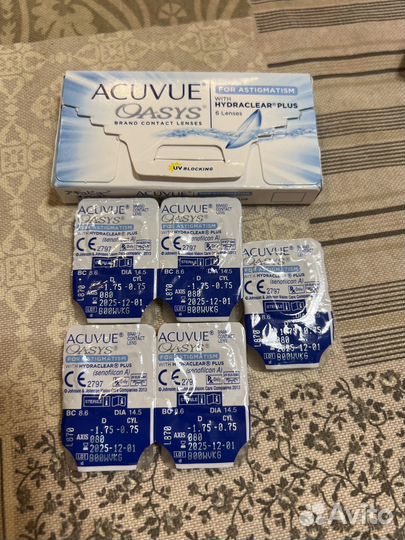 Контактные линзы acuvue oasys -1,75 и -2.00