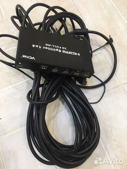 Hdmi сплиттер и 2 кабеля