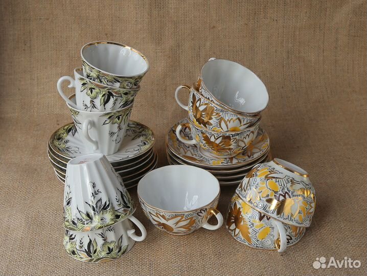 Чайная пара лфз костяной фарфор Осень Ромашки
