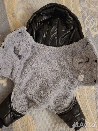 Комбинезон зимний для маленькой собачки, размер М