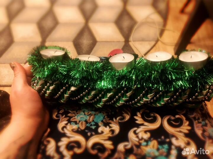 Декоративный подсвечник новогодний