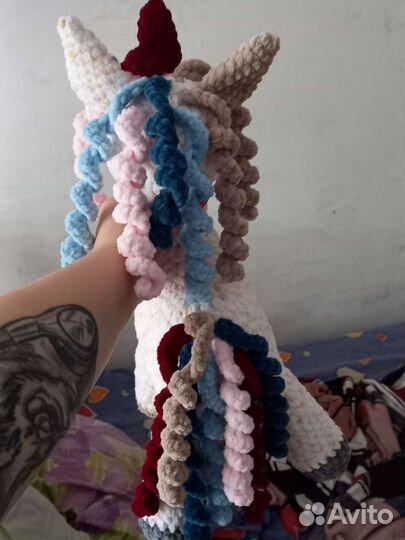 Плюшевый единорог ручной работы