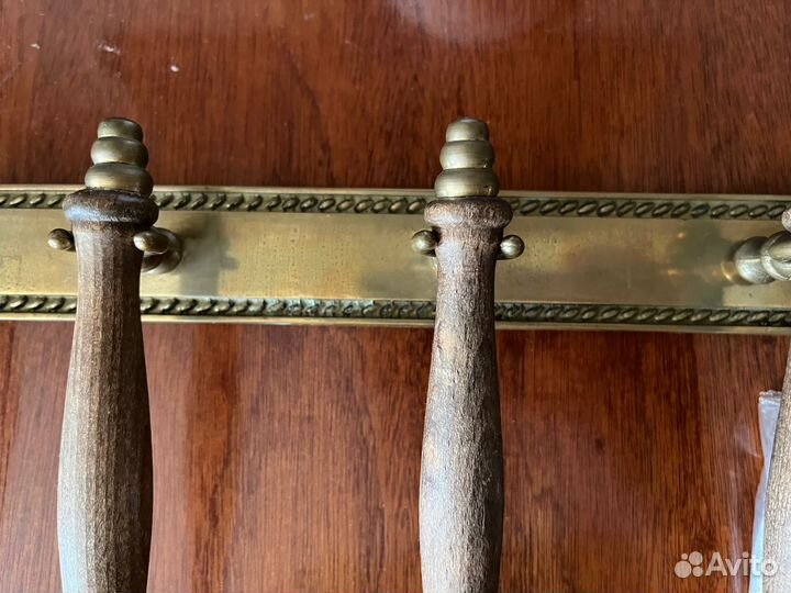 Набор кухонной утвари дерево/латунь винтаж