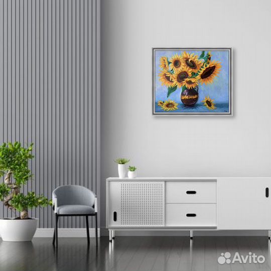 Картина маслом Подсолнухи цветы