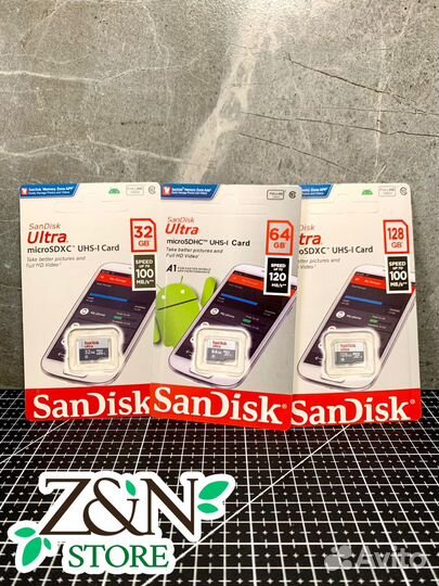 Карта памяти (симка) MicroSD Sandisk 32,64,128 Gb