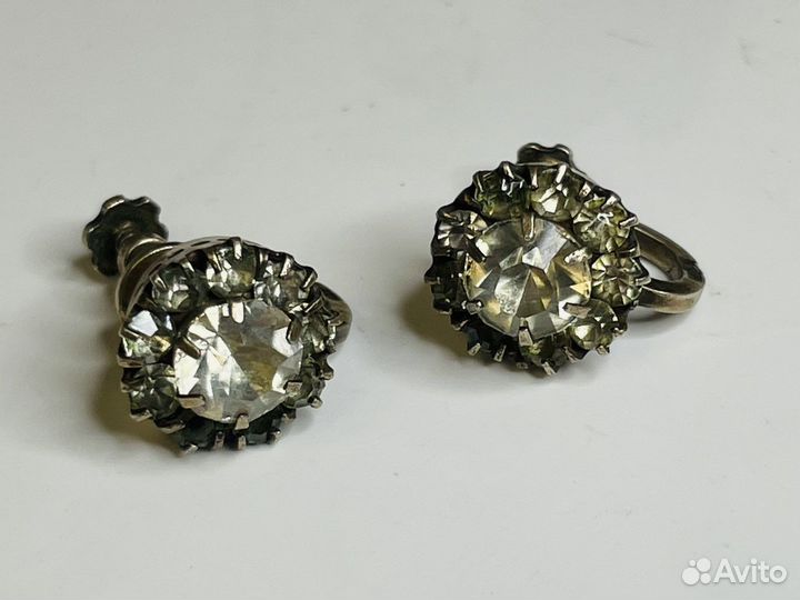 Серебряные серьги СССР