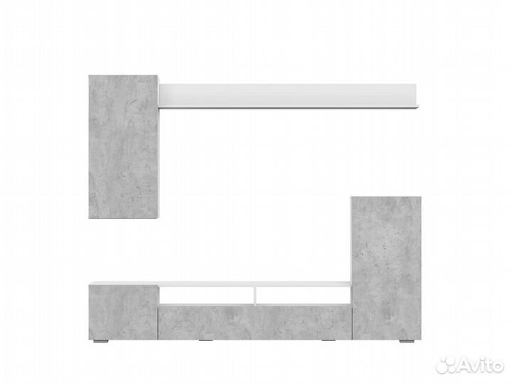 Гостиная мгс-4 Белый/Цемент светлый