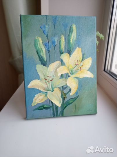 Картина маслом. Лилии
