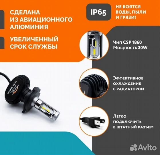 Светодиодные лампы H4