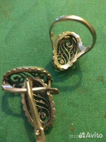 Комплект кольцо и серёжки