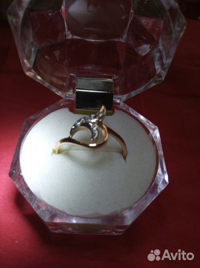 Золотое кольцо СССР, с бриллиантами. 583 пр.17,5