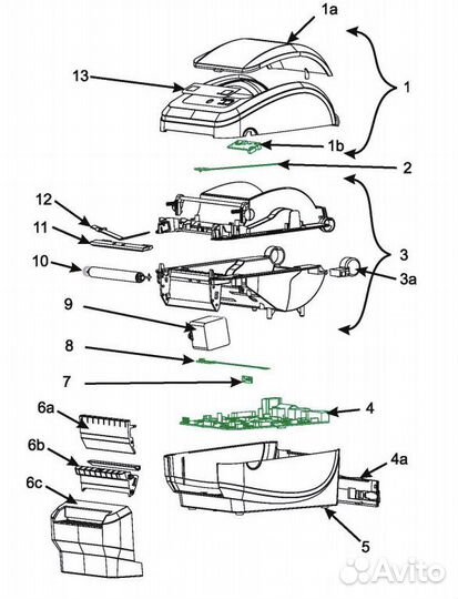 Резиновый вал zebra GK420d - 105934-034