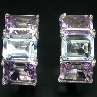 Серебро. Комплект с аметистами и топазами