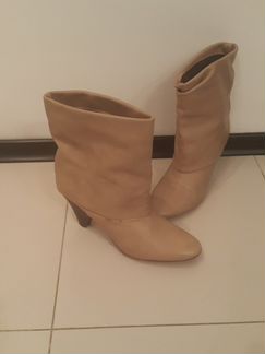 Сапоги кожаные бежевые р.41