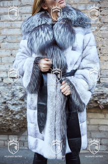 Шуба норковая + чернобурая лиса Bluck cross