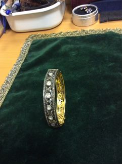 Браслет алмазы 17 больших + множество мелких сереб