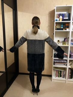 Шуба из овчины. Мутоновая шуба. Меховое пальто