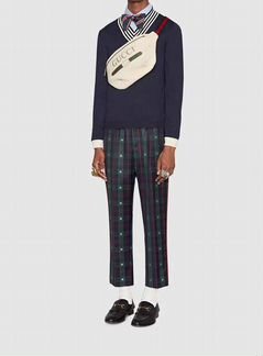 Поясная Сумка на пояс Gucci Capitan Белая Гучи Log