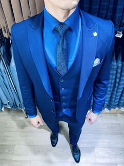 Мужской костюм приталенный новый трикотаж