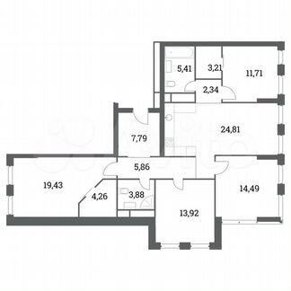 4-к квартира, 118 м², 14/41 эт.