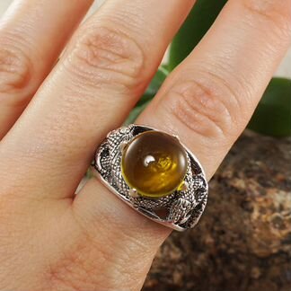 Перстень Змеи (лимонное стекло)