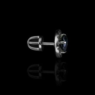 Серьги-пуссеты из б.з. с сап 1,68ct и брил. 0,45ct