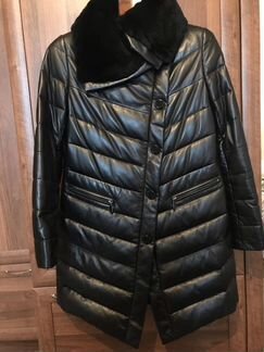 Пальто кожаное зимнее