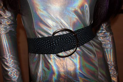 Ремень Пояс латекс синий 4см