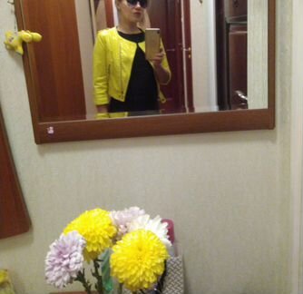 Куртка кожаная желтая