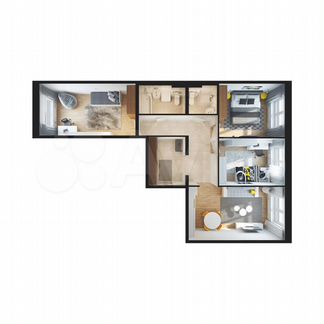 3-к квартира, 84.8 м², 7/16 эт.