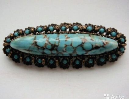 Антикварная редкая брошь. Чехословакия