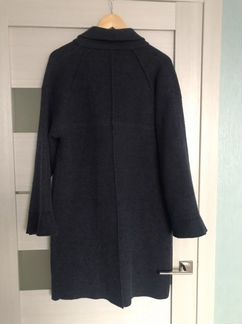 Пальто демисезонное шерстяное темно синий цвет
