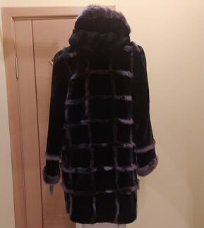Полушубок дизайнерский (натуральный мех) новый