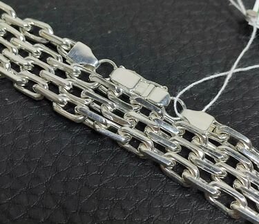 Серебряная цепь, якорная, 61,3 грм, 60 см